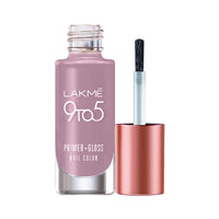 Lakmé 9to5 P+G Nail Color AppleBlossom 6ml & Lakmé 9 To 5 Primer + Glossy Finish Nail Colour Combo