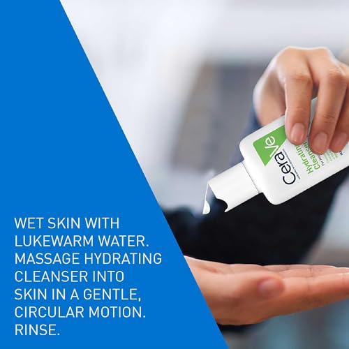 CeraVe Hydrating Cleanser For Normal To Dry Skin (88ml) - Non-Foaming Face Wash with Hyaluronic Acid And Ceramides | Non-Comedogenic, Non-Irritating And Fragrance-Free Cleanser