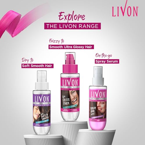 Livon Hair Serum, For Dry & Frizzy Hair | Provides shine, smoothness & damage protection| Leave in serum for women & Men| With Vitamin E & Argan Oil | 200ml