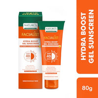 Nature's Essence Professional Hydra Boost Gel Sunscreen SPF 40 PA+++ Infused with Vitamin C & 4D Hyaluronic Acid for Oily & Acne Prone Skin, hydrating UV A, UV B & Blue Light Protection 80gm.