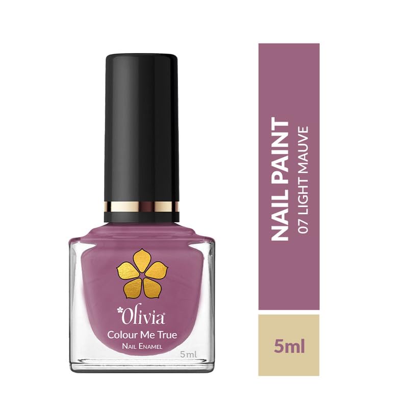 Olivia Nail Paint for Glossy Finish - 5ml (7 Light Mauve)