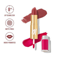MyGlamm Super Duo Lipstick - Flirty Pink (Pink Shade) | Long Lasting, Highly Pigmented, 2 in 1 Liquid & Bullet Matte Lipstick (4.2g + 2.5ml)