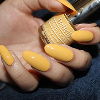 Debelle Gel Nail Polish Yellow Topaz (Mustard Yellow Nail Paint)|Non Uv - Glossy Finish |Chip Resistant | Seaweed Enriched Formula| Long Lasting|Cruelty And Toxic Free| 8Ml