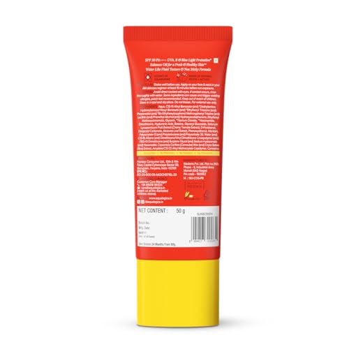 Aqualogica Detan+ Oil Balance Fluid Sunscreen for Oily Skin - 50 g | Ultra-Light Fluid Texture | SPF 50+ PA++++ UVA & UVB Protection | Reduces Tan | Oil Free | Balances Excess oil | Non Greasy | No White Cast | For Men & Women