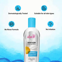 Iba Soothe - N - Clean Micellar Water With Soothing Chamomile Extract Paraben Free White Matte | Halal Certified & Vegan Makeup | 120ml