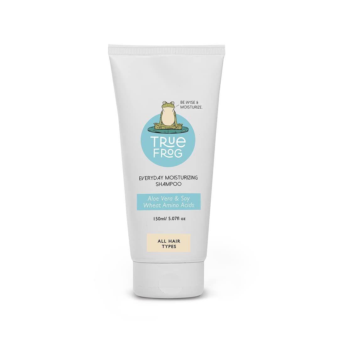 True Frog Everyday Moisturizing Shampoo To Repair Damaged hair and Reduce Frizz, Deeply Moisturizes With Aloe-Vera Extract For All Hair Types, SLS free, Paraben-free & Silicone-free - 150 ml