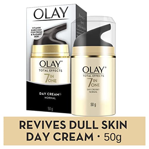 Olay Total Effects Anti Ageing Skin Cream (Moisturizer)| Fights 7 Signs of Ageing | With Niacinamide and Green Tea Extracts | Normal, Oily, Dry, Combination Skin | 50g (Day Cream Normal)