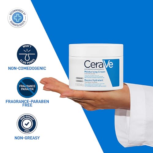 CeraVe Moisturizing Cream For Dry To Very Dry Skin (340gm) - Formulated with 3 Essential Ceramides And Hyaluronic Acid | Non-Comedogenic Moisturizer For Face and Body