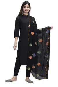 DIAMO Women's  Phulkari Chiffon Dupatta