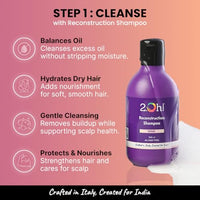 2.Oh! Italian Reconstruction Shampoo and Hair Mask Combo for Dry and Frizzy Hair | Damage Repair Shampoo and Conditioner Hair Mask for Women and Men | Hair Smoothening Cream for Damaged Hair