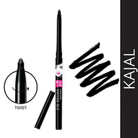 Lakmé Elle 18 Eye Drama Kajal, Super Black, Smudgeproof & Waterproof, 0.35 G, Matte Finish Pencil (Pack Of 2)