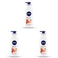 NIVEA Body Lotion Natural Glow, Cell Repair, Spf 15 & 50X Vitamin C 400ml (Pack of 3)