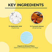 Dr. Sheth's Haldi & Hyaluronic Acid Sunscreen with 1% Hyaluronic Acid | Spf 50+ Pa+++ | Protects Against UVA/B & Blue Light | Hydrating & Brightening | For Men & Women | For All Skin Type | 50 g x 2