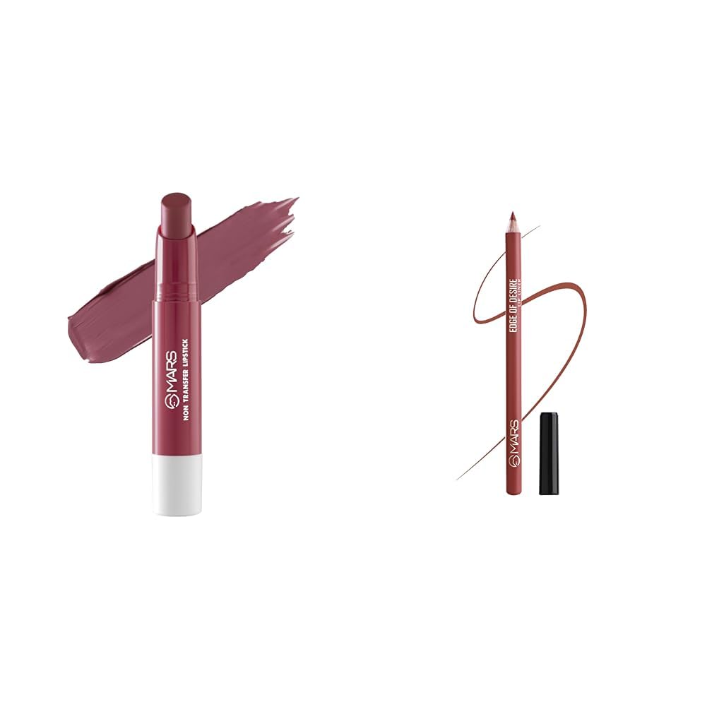 MARS Matte Super Stay LipstickWaterproof Lipstick for Women (2.6 gm) (07-SURREAL) Matte Lip Liner | One Swipe Smooth Application | Long Lasting Lip Pencil (1.4gm) (20-CHILL RED)