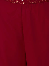 Indya Womens Solid Embellished Waist Palazzo Pants