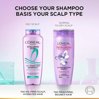 L’Oréal Paris Hyaluron Pure 72H Purifying Shampoo, For oily scalp & dry hair with salicylic and hyaluronic acid, 340 ml