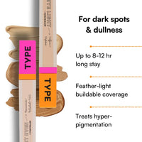 TYPE BEAUTY INC. Get Even Waterproof Concealer For Face Makeup with Vitamin C, Niacinamide & Bakuchiol | Reduces Dark Spots & Pigmentation | Crease Free | For Women & Men - Frappe (15) | 8 ML