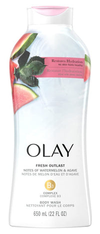 Olay Fresh Outlast Notes of Watermelon & Agave Body Wash, 22 fl oz/650ml (ONLY 1 PCS)