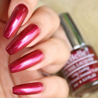 DeBelle Gel Nail Polish Antares (Deep Maroon Pearl Finish Nail Paint)|Non UV - Gel Finish |Chip Resistant | Seaweed Enriched Formula| Long Lasting|Cruelty and Toxic Free| 8ml