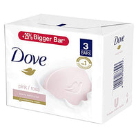 Dove Pink Beauty Bar pack of 3, 125g each for Even Toned Nourished Skin with Plant Based Cleansers and pH balanced formula