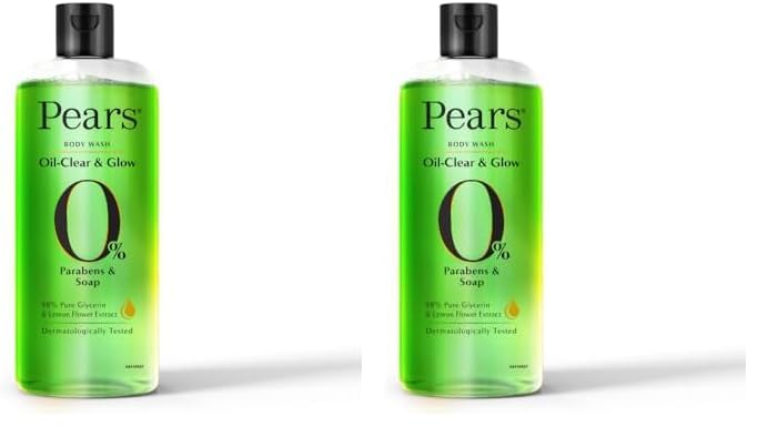 Pears Oil Clear & Glow Shower Gel, With 98% Glycerine, 100% Soap Free, Paraben Free, 250 ml (Pack of 2)