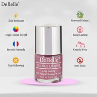 DeBelle Gel Creme Finish Nail Polish Laura Aura (Light Mauve), 8 Ml - Enriched With Natural Seaweed Extract, Cruelty Free, Toxic Free