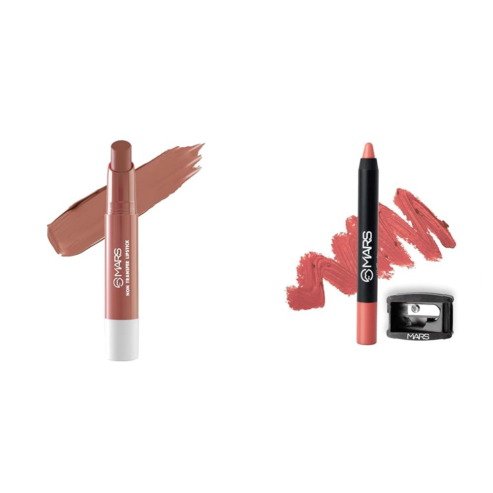 MARS Matte Super Stay LipstickWaterproof Lipstick for Women (2.6 gm) (11-QUEEN) Long Lasting Crayon Lipstick up to 12 Hours Stay (3.5 gm) (12-I Am Fierce)