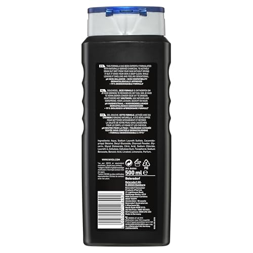 NIVEA MEN Active Clean Shower Gel,500 ml (Pack of 3)