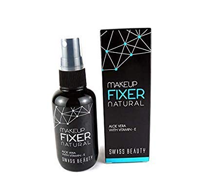 Swiss Beauty MakeUp Fixer Natural Aloe Vera with Vitamin-E, Face MakeUp, White, 50ml & Swiss Beauty Professional Liqiud Concealer, Face MakeUp, Light-Moyen, 5.6g