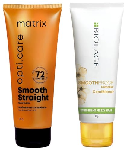 Matrix Opti.Care Professional Conditioner for Salon Smooth Straight Hair | Control Frizzy Hair for,Matrix Biolage Smoothproof Conditioner For Frizzy Hair|Provides Humidity Control & Anti-Frizz Smoot