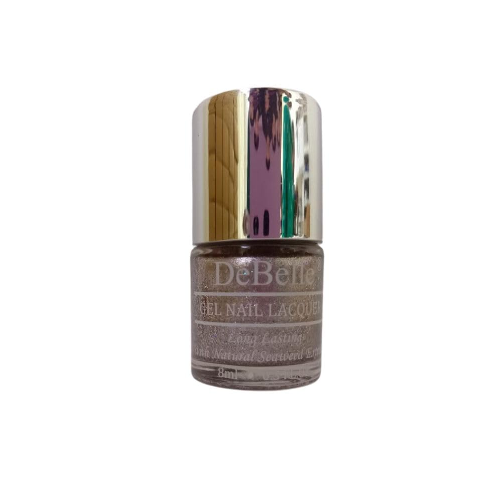 DeBelle Gel Nail Polish Sparkling Dust (Glitter Nail Paint)|Non UV - Gel Finish |Chip Resistant | Seaweed Enriched Formula| Long Lasting|Cruelty and Toxic Free| 8ml