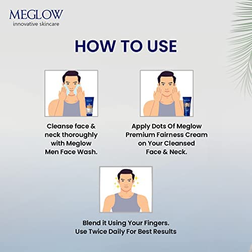 Meglow | Skin Brightening & Whitening Cream For Men with Vitamin E | Reduces Dark Spots, Prevents Pigmentation, & Evens Tone | Pack of 3 (50g each)