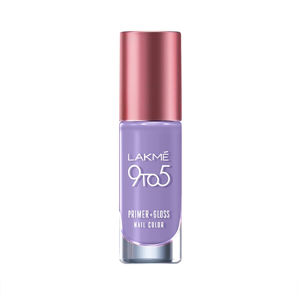 LAKMÉ Lk9-5 P+Gnaillushlavender 6Ml & 9 To 5 Primer + Glossy Finish Nail Colour Combo