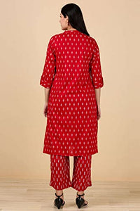 in. fuse by Shoppers Stop Mandarin Neck Printed Cotton Women Straight Fit Kurta