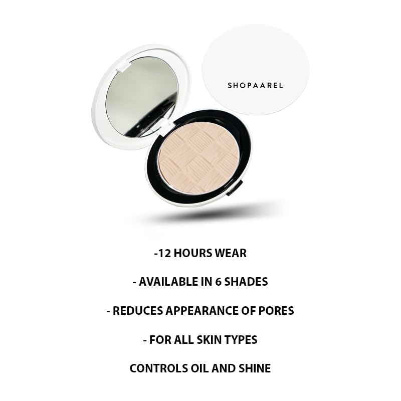 SHOPAAREL True Matte Compact Powder that Protects Skin from Sun, Absorbs Oil, Sweat and helps you to stay fresh (01)