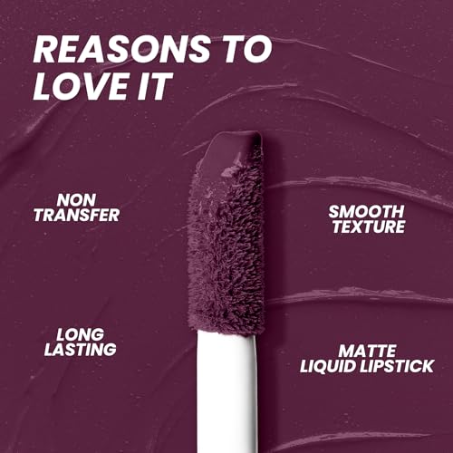 Seven Seas Mocha Lips Matte Liquid Lipstick | Non-Transfer Liquid Lipstick | 12 Hours Long Lasting | Highly Pigmented | Intense Color Payoff | Smudgeproof Liquid Lipstick for Women (209, 4ml)