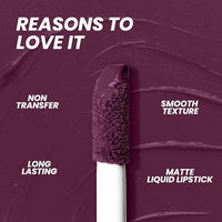 Seven Seas Mocha Lips Matte Liquid Lipstick | Non-Transfer Liquid Lipstick | 12 Hours Long Lasting | Highly Pigmented | Intense Color Payoff | Smudgeproof Liquid Lipstick for Women (209, 4ml)