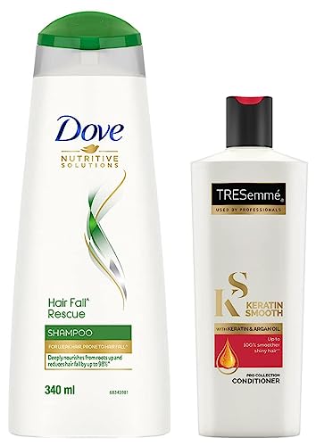 TRESemme Keratin Smooth Conditioner, 190ml And Dove Hair Fall Rescue Shampoo, 340ml