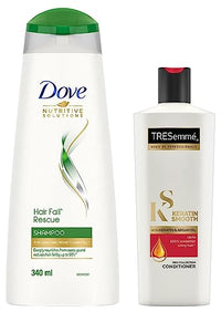 TRESemme Keratin Smooth Conditioner, 190ml And Dove Hair Fall Rescue Shampoo, 340ml