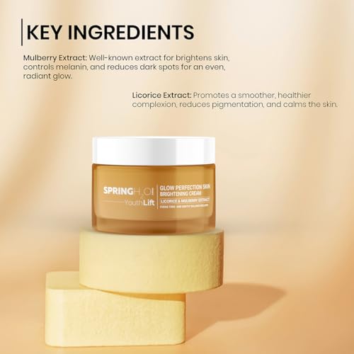 Spring H2O Glow Perfection Skin Brightening Cream | Hydrating & Even Tone Face Moisturizer | Reduces Dark Spots & Dullness | For All Skin Types – 50ml