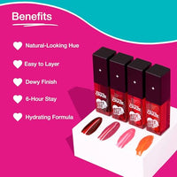 SWISS BEAUTY CRAZE Bite Me Liquid Natural Hydrating Tint with Dewy Finish | 6-Hour Stay | Shade- Love Bite, 4ml