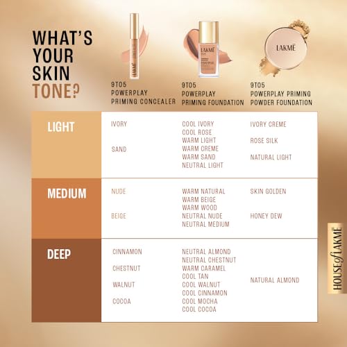 LAKMÉ 9 To 5 Primer With Matte Powder Medium Coverage All Skin Foundation Compact, Silky Golden, 9G