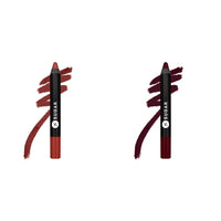 SUGAR Cosmetics - Matte As Hell - Crayon Lipstick -23 Jessica Day (Dusty Coral) & SUGAR Cosmetics - Matte As Hell - Crayon Lipstick -24 Rachel Berry (Deep Berry)