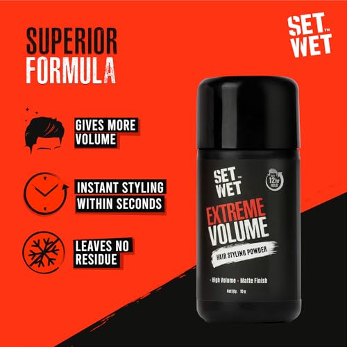 Set Wet Extreme Volume Hairstyling Powder 10g |12 Hour Strong Hold & Matte Finish |Hair Volumizing Powder Wax