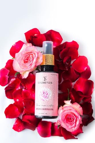 TS COSMETICS Pure Distilled Rose Water | 100% Natural & Hydrating Face Toner & Mist | 100ml