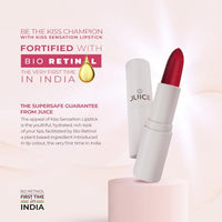 Juice Epic Pink - M08 Kiss Sensation Lipstick & Nude Staple - M16 Color Luxe Liquid Lipstick with Goodness of Bio Retinol, & SPF 15 UV Protection
