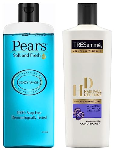 Pears Soft and Fresh Shower Gel, 250ml & TRESemme Hair Fall Defense Conditioner, 190ml