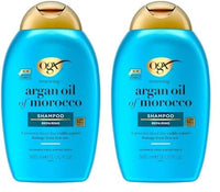 OGX Renewing + Argan Oil of Morocco Hydrating Hair Shampoo, Cold-Pressed Argan Oil to Help Moisturize, Soften & Strengthen Hair, Paraben-Free with Sulfate-Free Surfactants, 385 g (Pack of 2)