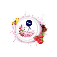 NIVEA Soft Playful Peach, Light Moisturizer Cream 200 ml & NIVEA Soft Berry Blossom, Light Moisturizer for Face, Hand & Body, 200 ml