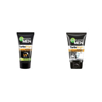Garnier Men Power White Anti-Pollution Brightening Moisturiser,40g & Garnier Men, Face Wash, Brightening & Anti-Pollution, TurboBright Double Action, 100 g